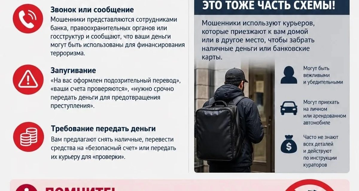 Жительница Кимовска отдала курьеру 1,5 миллиона после звонков о «финансировании терроризма»